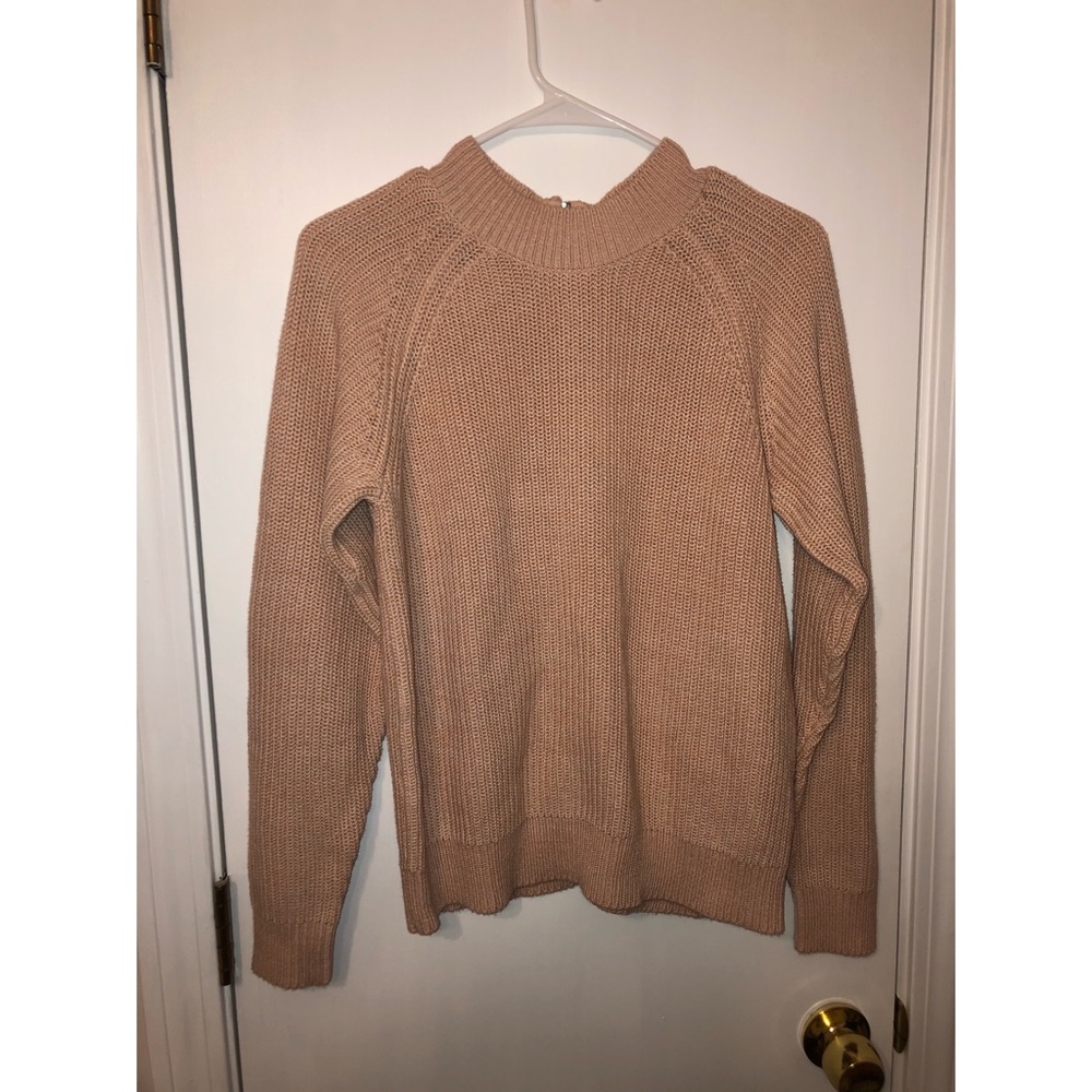 BLUSH ZIPUP BACK SWEATER